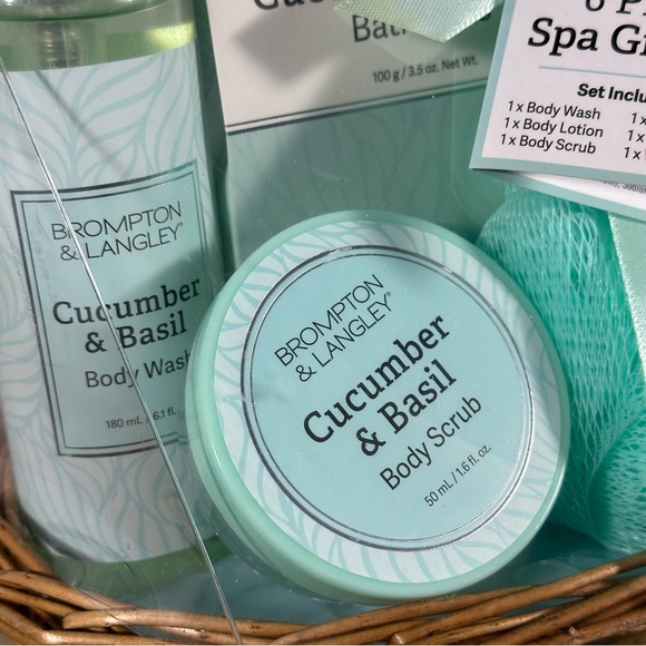 🔥SALE 4/$25 Brompton & Langley Cucumber & Basil 6 Piece Spa Gift, NWT - Picture 7 of 14